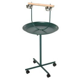 48" Rolling T-Stand, Parrot Stand, Bird Training Activity Playground With Wheels and Perch,, Bird Play Perch, Green (Option: Green-640x640x125 mm)