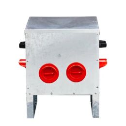 Automatic Chicken Feeder Rodent Proof, 4 Ports Large Capacity Metal Poultry Feeder With Handles And Lid, Galvanized Chicken Feeder For Hen Coop (Option: Defaulttitle)
